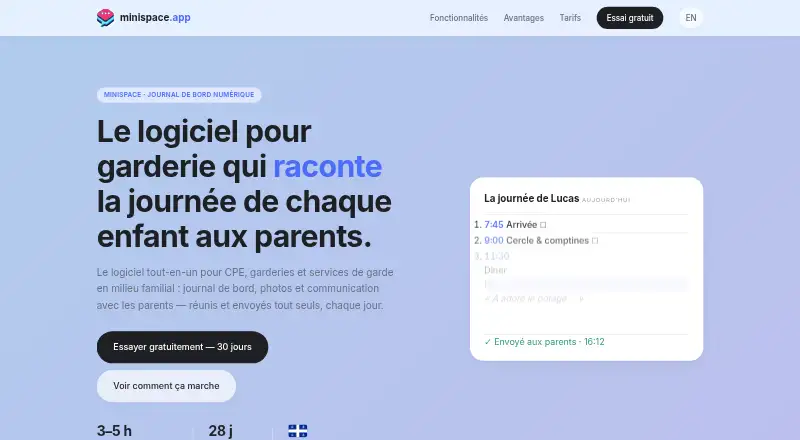 The Minispace homepage