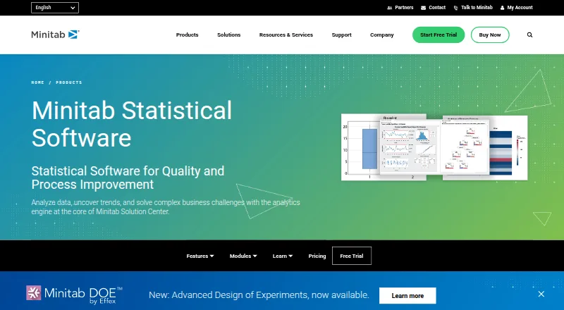The Minitab Statistical Software homepage