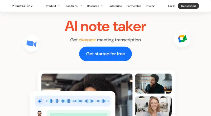The MinutesLink homepage