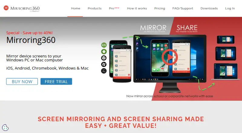 The Mirroring360 homepage