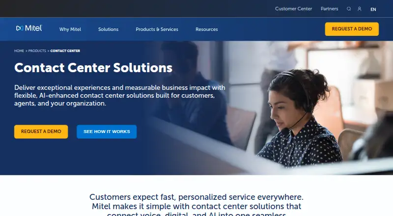The MiContact Center Business homepage