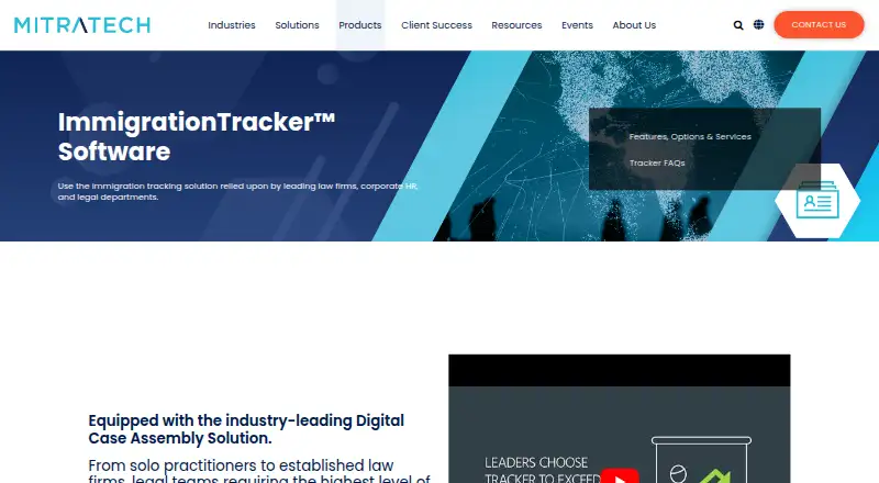 The ImmigrationTracker homepage