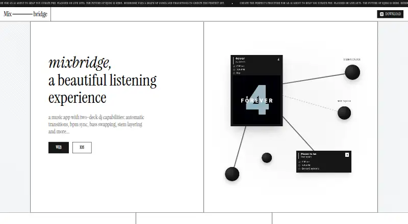 The Mixbridge homepage