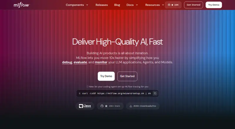 The MLflow Model Registry homepage