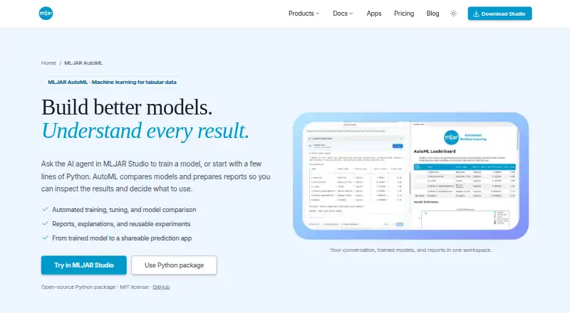 The MLJAR AutoML homepage