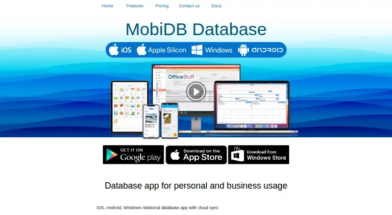 The MobiDB Database homepage