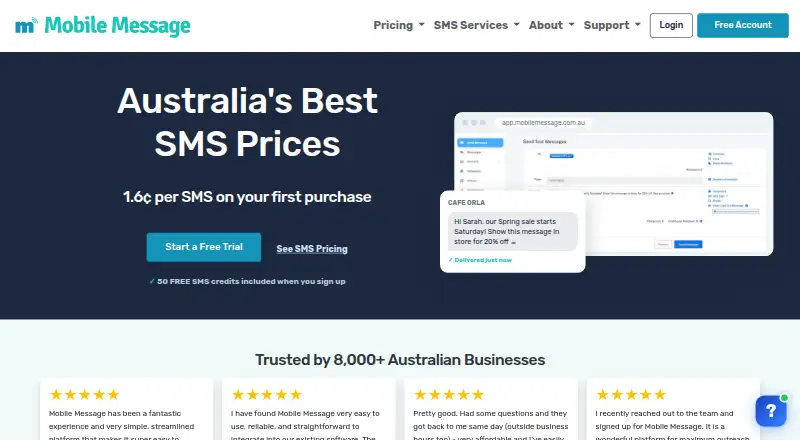 The Mobile Message homepage