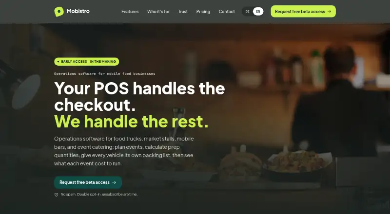 The Mobistro homepage