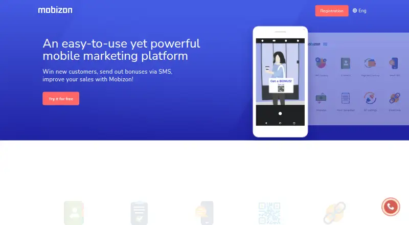 The Mobizon homepage