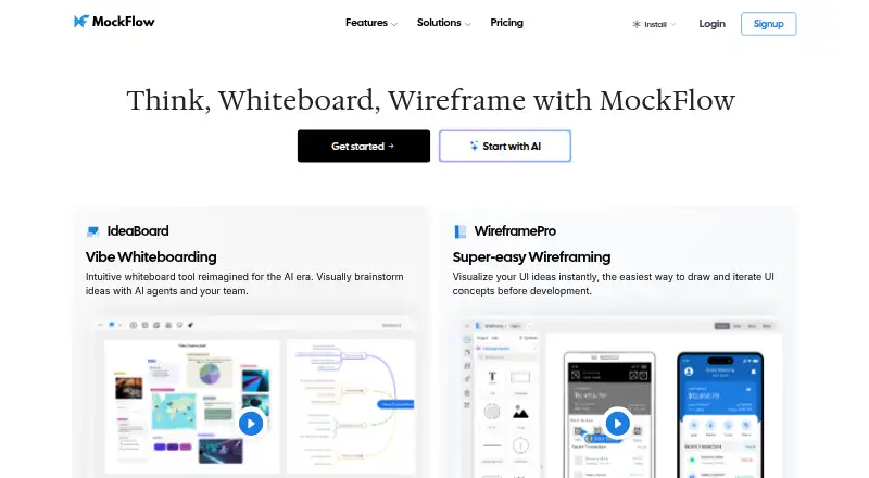 The MockFlow homepage