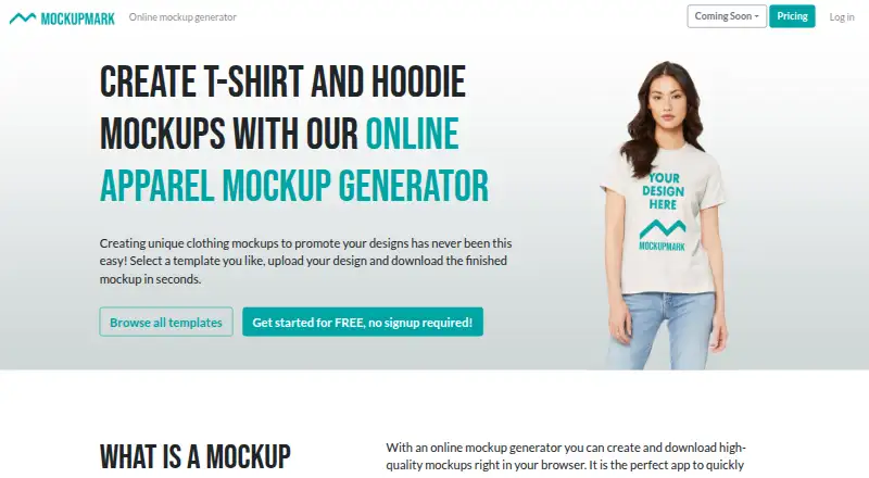 The Mockup Mark homepage