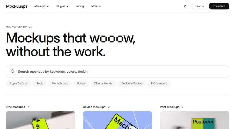 The Mockuuups Studio homepage