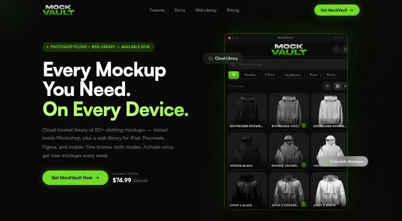 The MockVault homepage