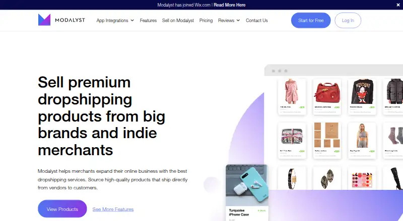 The Modalyst homepage