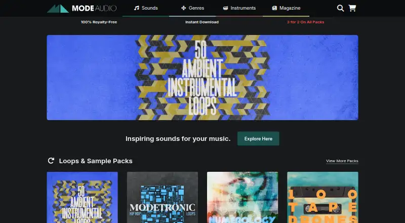 The ModeAudio homepage