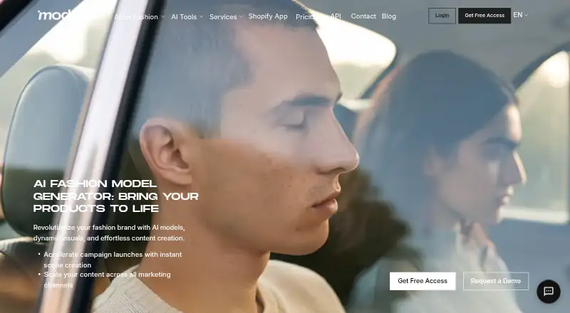 The Modelia homepage