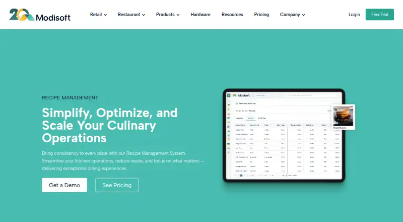 The Modisoft Recipe Suite homepage