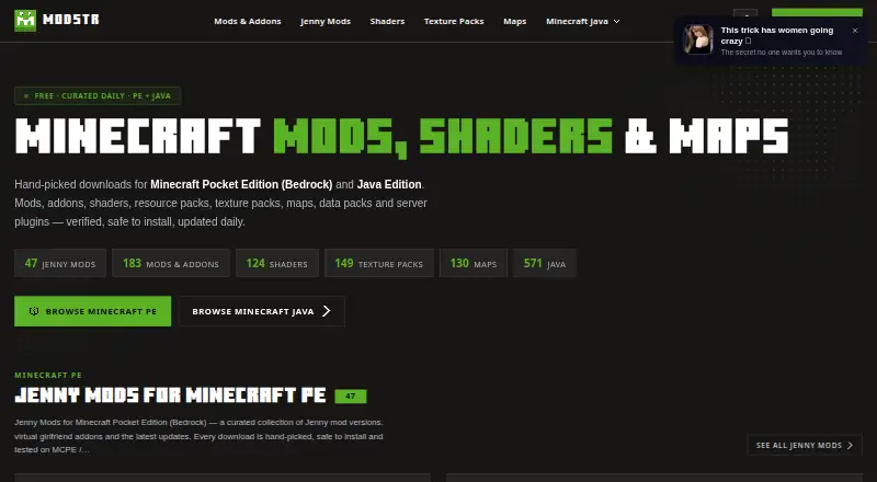 The modstr homepage