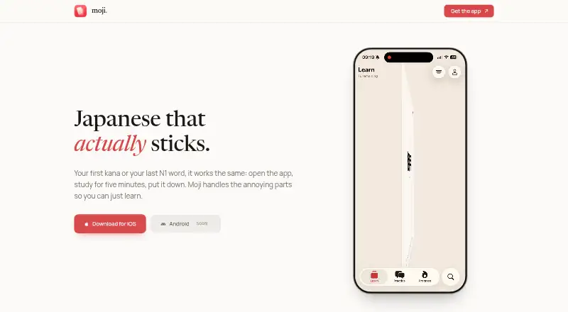 The Moji - Learn Japanese Daily homepage