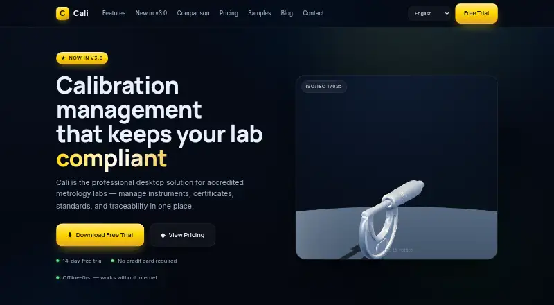 The Cali homepage