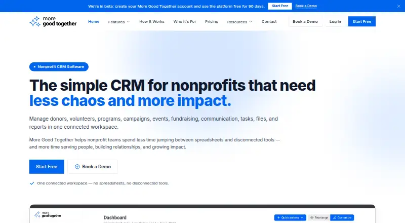 The More Good Together homepage