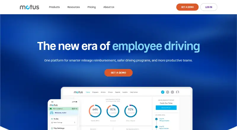 The Motus homepage