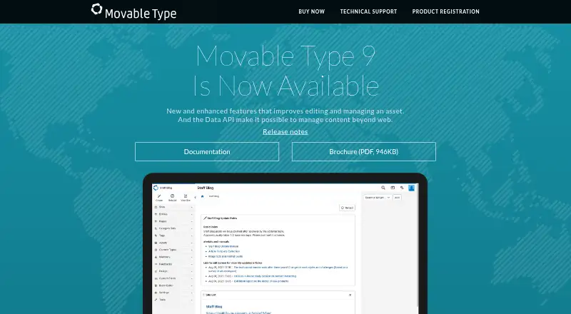 The Movable Type homepage