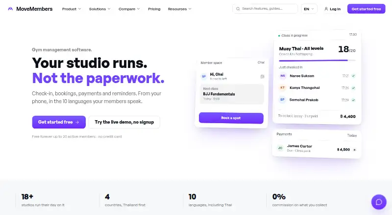 The MoveMembers homepage