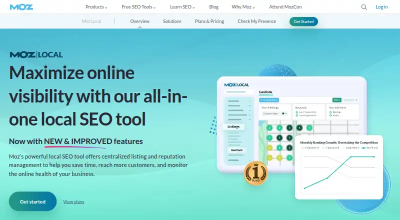 The Moz Local homepage