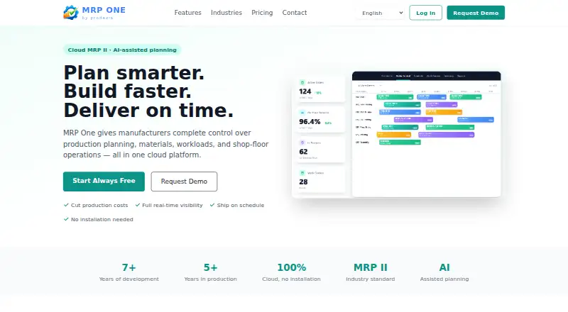 The MRP One homepage