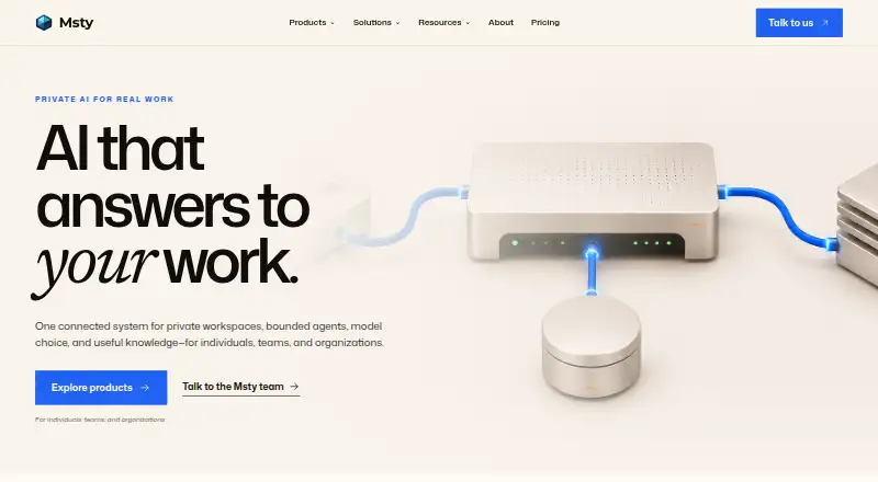 The Msty Studio homepage