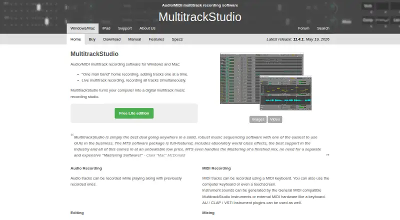 The MultitrackStudio homepage