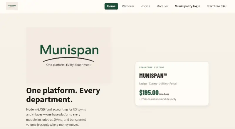 The Munispan homepage
