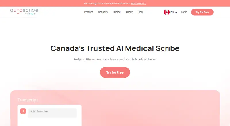 The Mutuo AutoScribe homepage