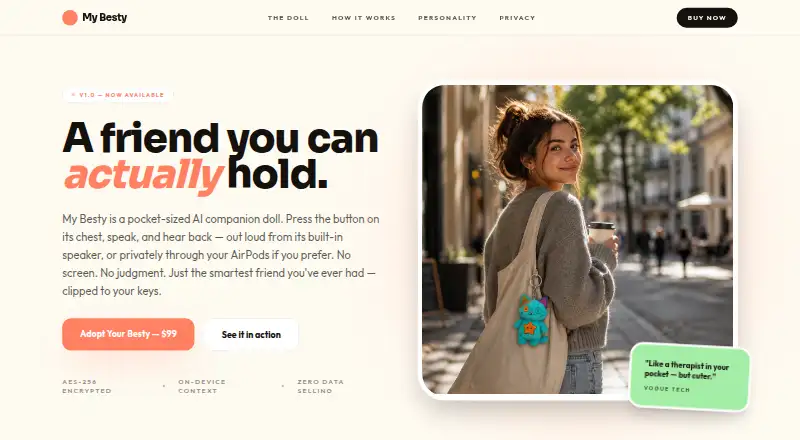 The My Besty homepage
