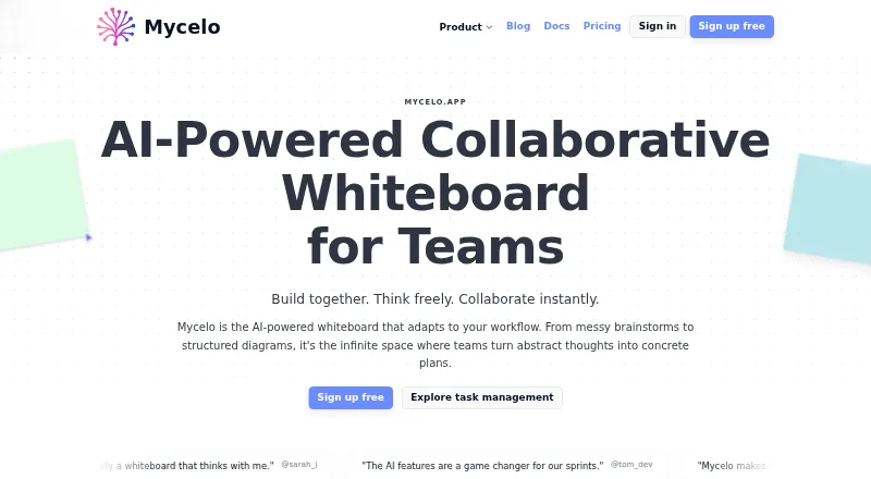 The Mycelo homepage