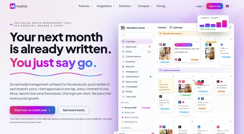 The Mydrop AI homepage
