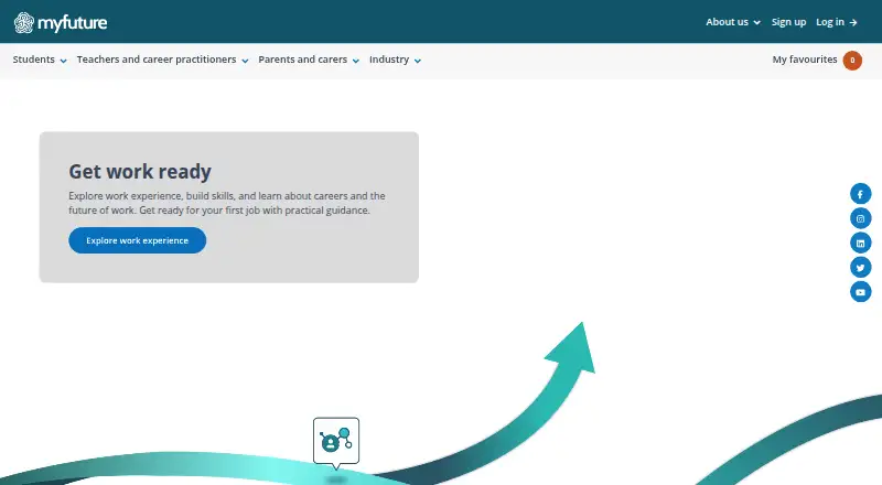 The myfuture homepage