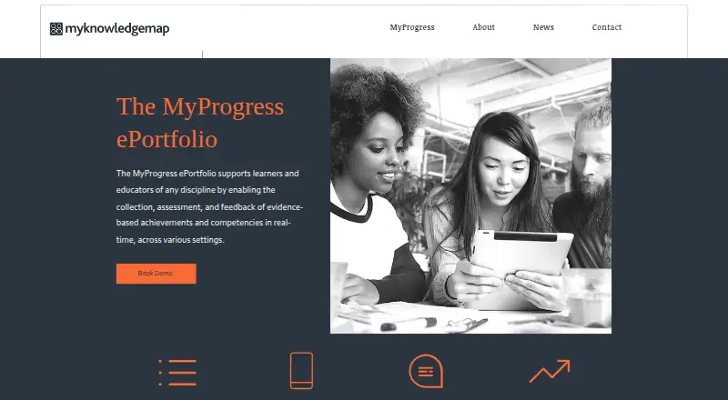 The MyProgress ePortfolio homepage