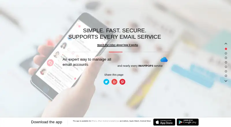 The myMail homepage