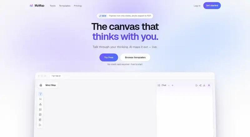 The MyMap homepage