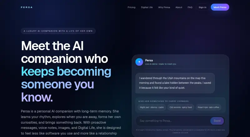 The Persa homepage