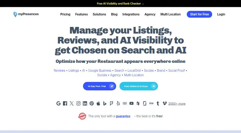 The myPresences homepage
