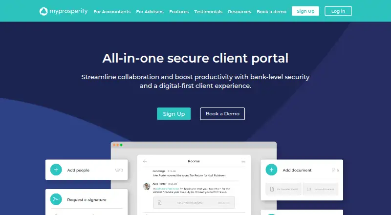 The myprosperity homepage