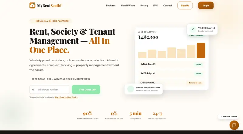 The MyRentSaathi homepage