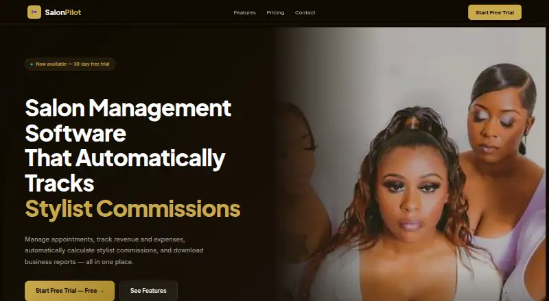 The SalonPilot homepage