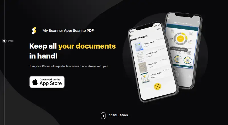 The My Scanner App homepage