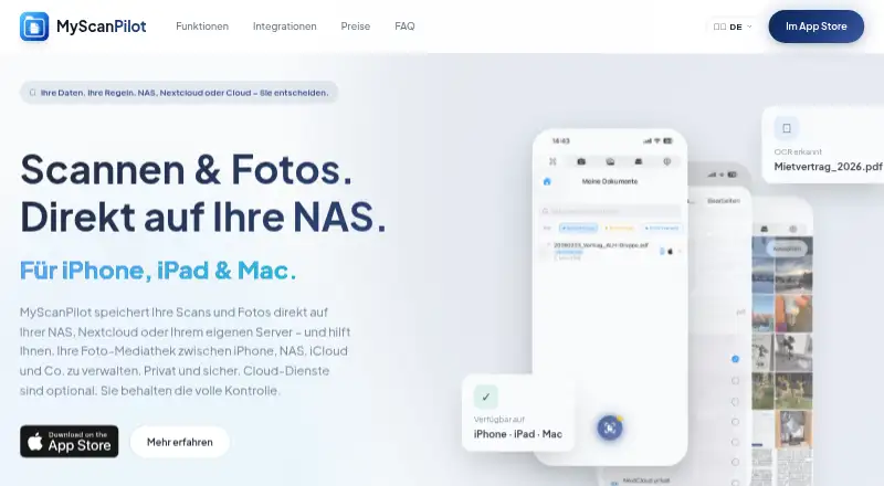 The MyScanPilot homepage