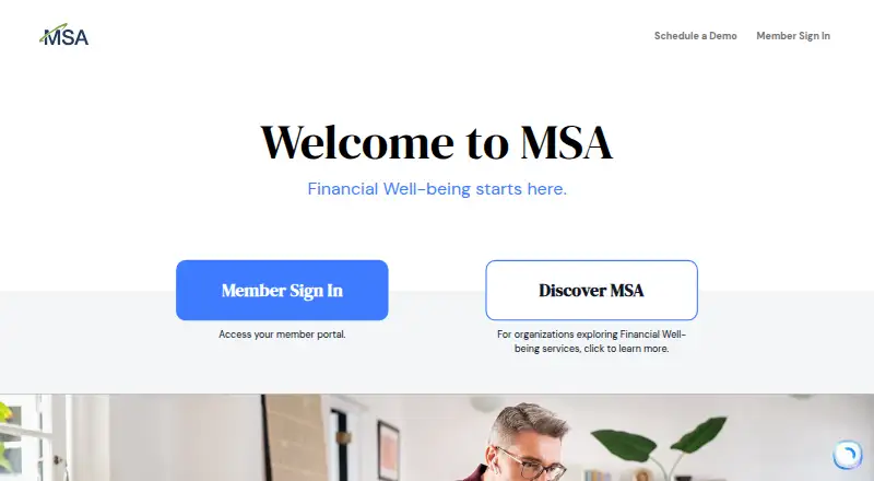The My Secure Advantage homepage