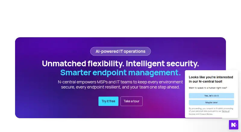 The N-central RMM homepage
